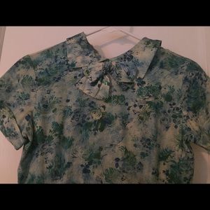 Vintage Flower Print Dress